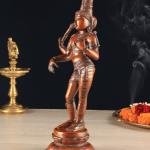 Pure Brass Ardhanarishwara Statue | 12.5" x 5.5" x 4.5" | 3.170 kg | Vintage Dark Red | Divine Unity Form | Sacred Hindu Art | Jaipurio